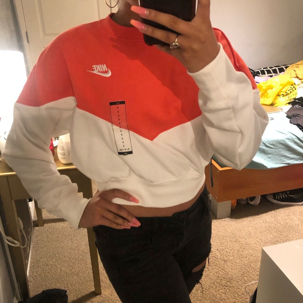 Brand new coral and white Nike sweater